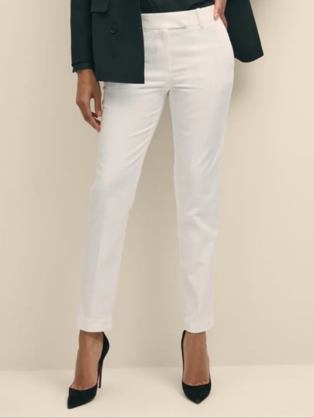 Brooks Brothers 346 Natalie Fit White Tailored Pants